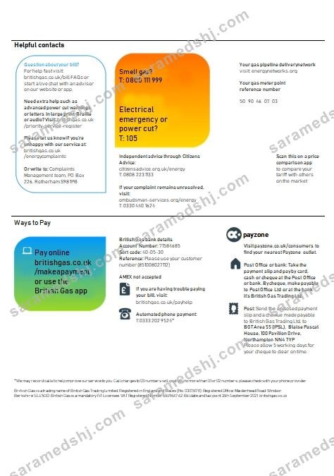 United Kingdom British Gas (3 pages), version 3